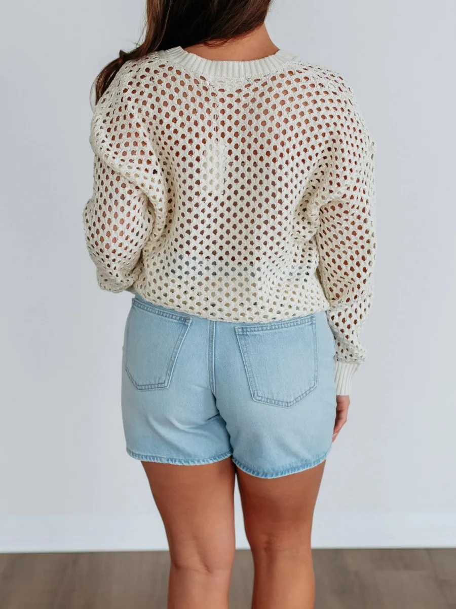 V-Neck Mesh Cardigan