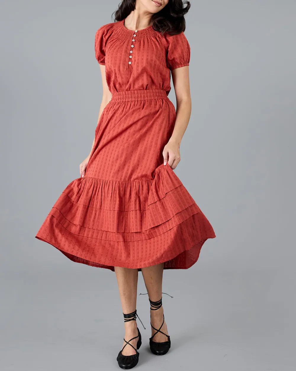 Red High Waisted Skirt