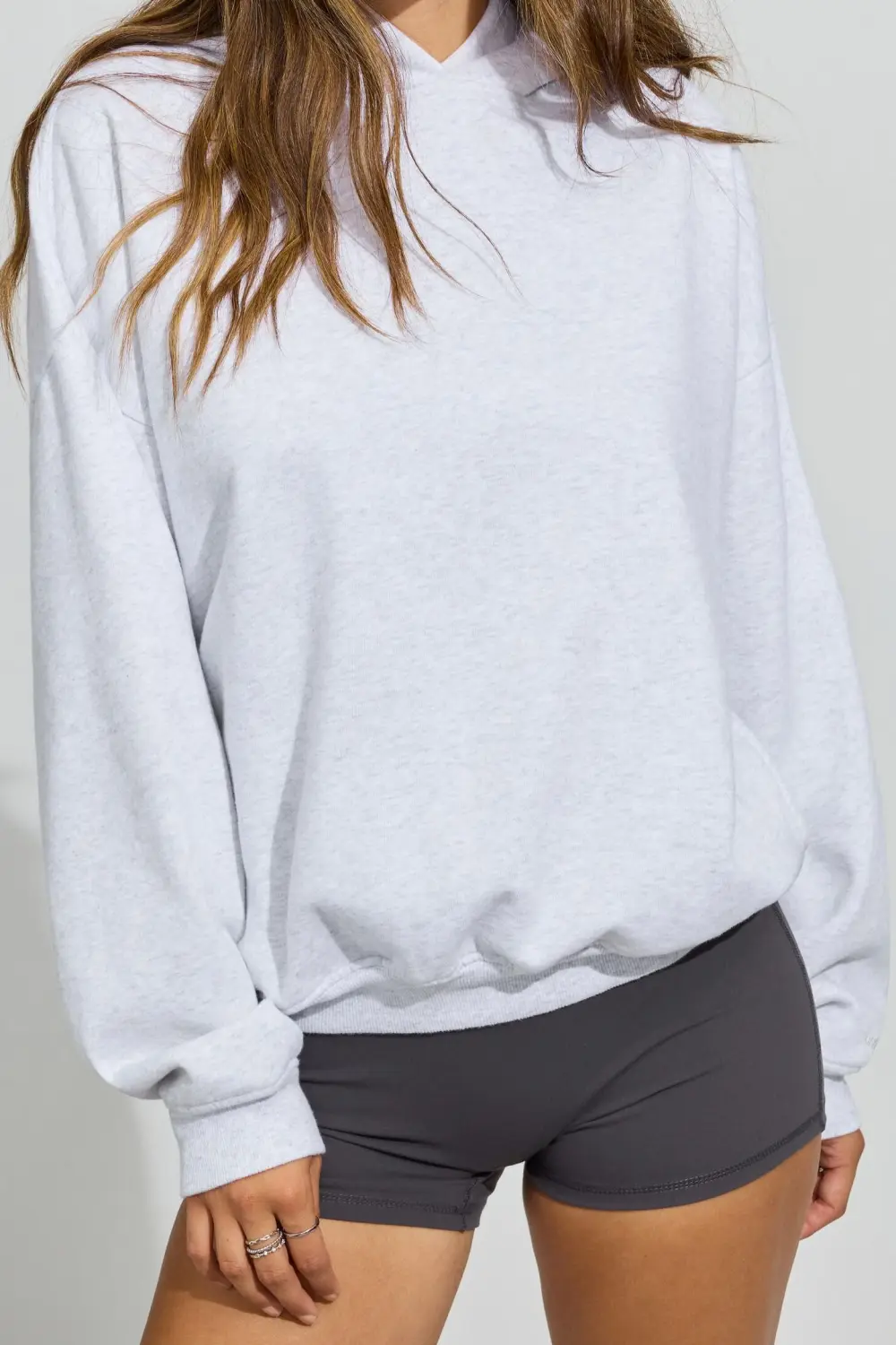 Grey Marled Oversized Hoodie