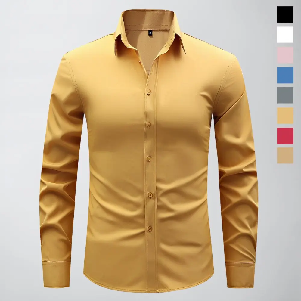Non-Stretch Men’S Slim-Fit Long-Sleeve Shirt