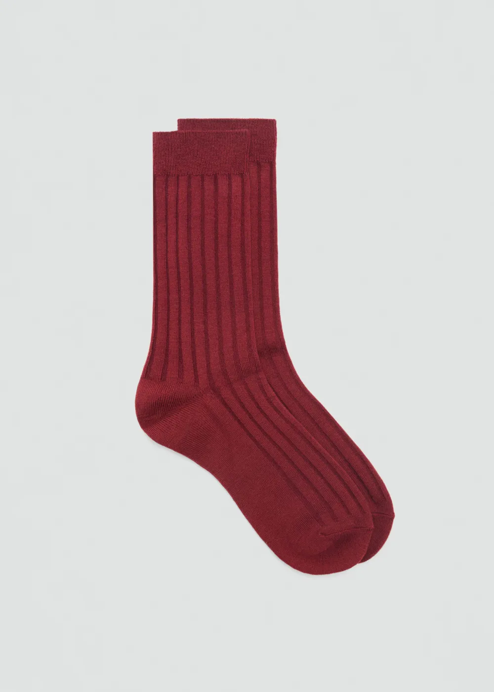 Medium Red Casual Style Plain Ribbed Wool Stocks