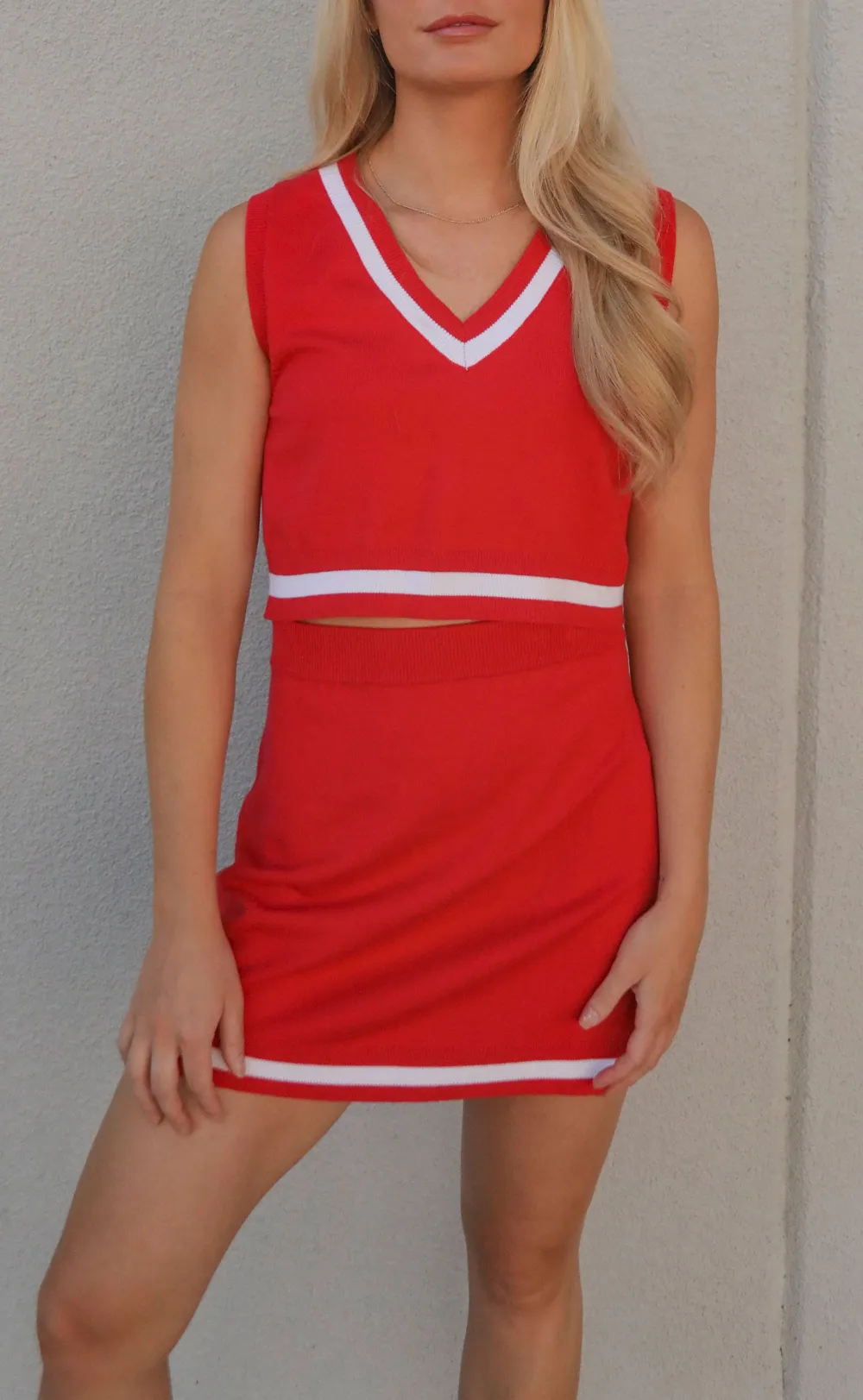 Sleeveless V Neck Dress Set