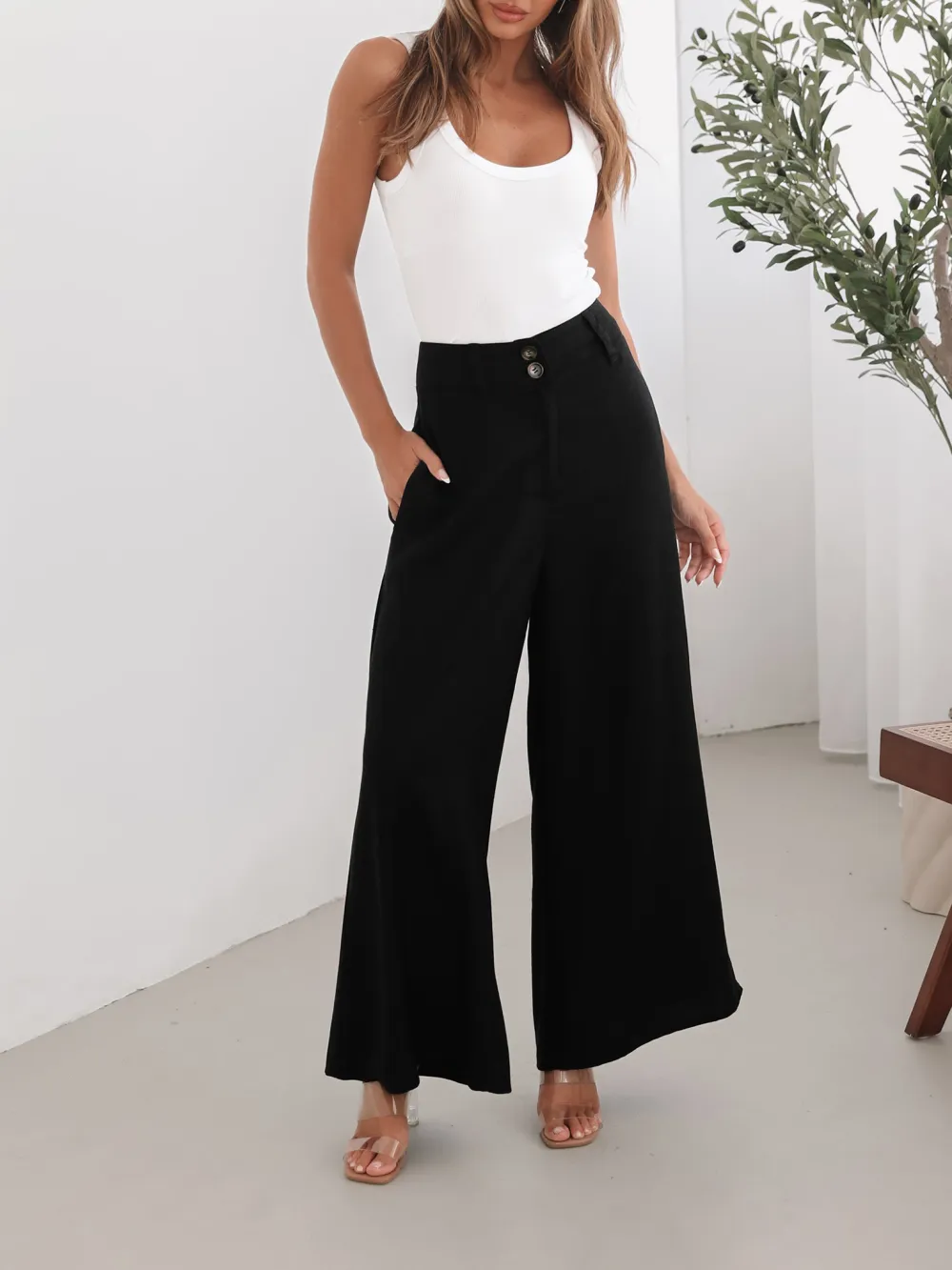 Black Daily High waisted Pants