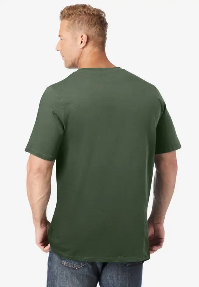 Shrink-Less Lightweight Longer-Length V-neck T-shirt