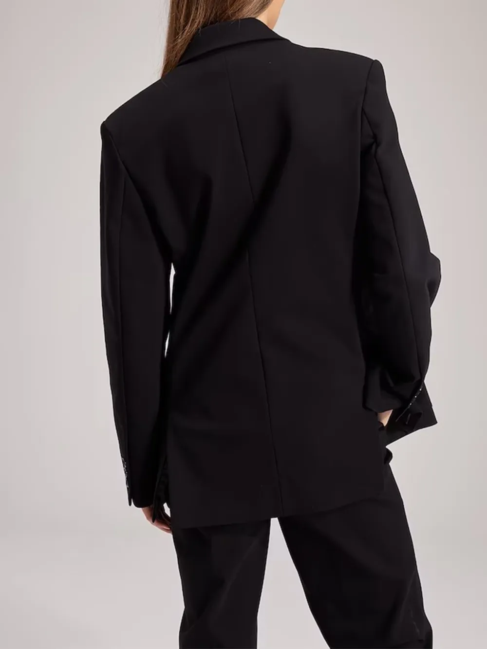 Plain Colored Lapel Collar Blazer