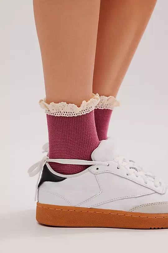 Waffle Knit Ankle Socks