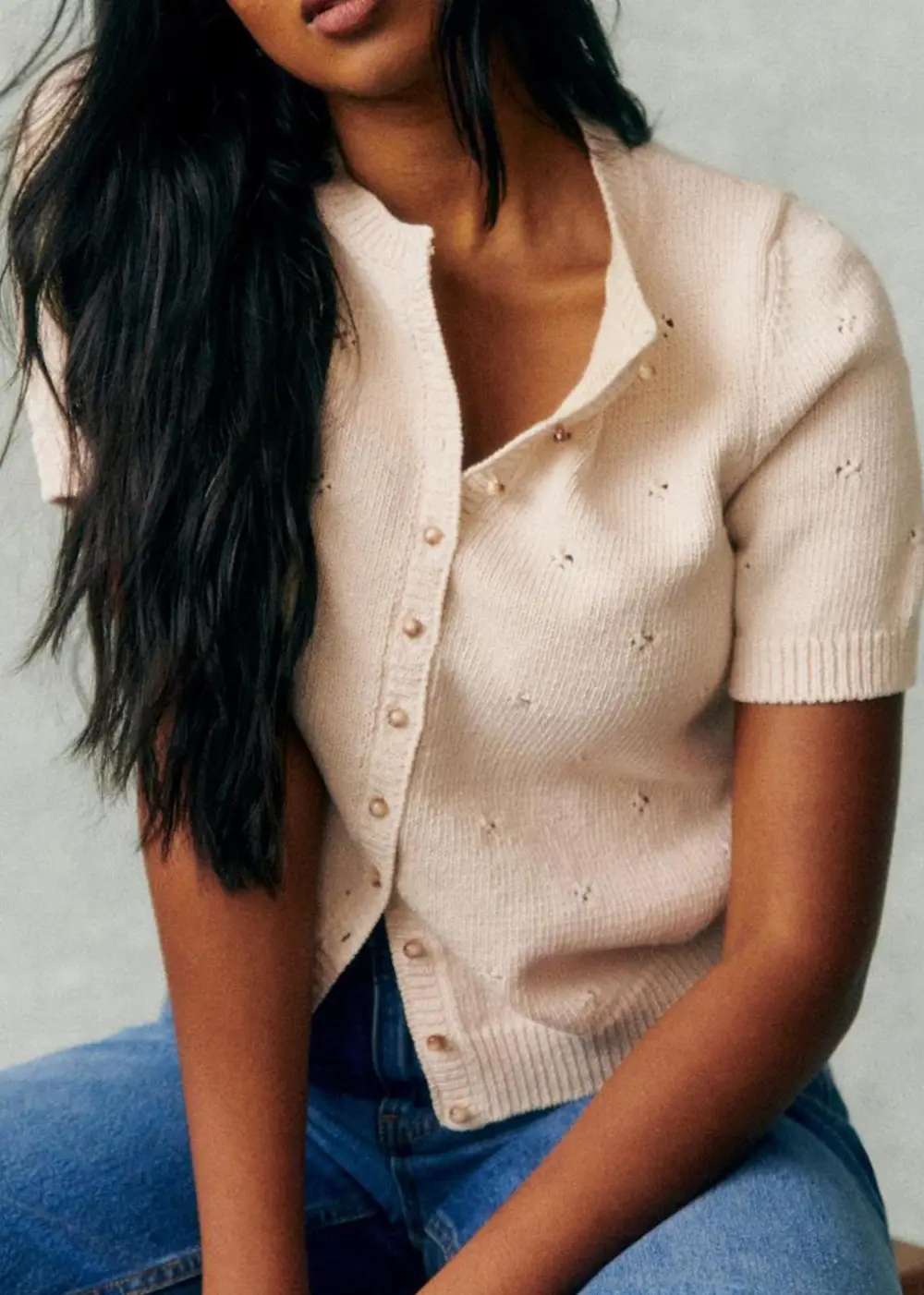 Short-Sleeved Embroidered Simple Shirt