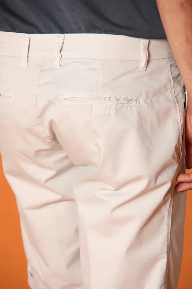 Pearl Grey Cotton Twill Cargo Shorts For Men - Regular Fit