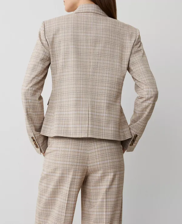 The Shorter One Button Blazer In Plaid