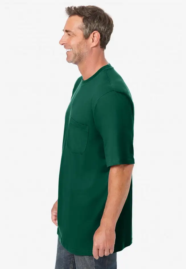 Shrink-Less Lightweight Pocket Crewneck T-Shirt