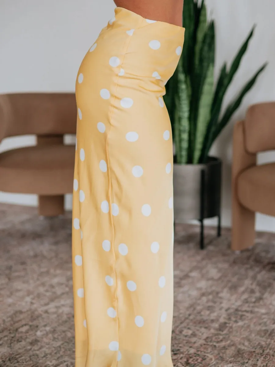 Retro Polka Dot Maxi Skirt
