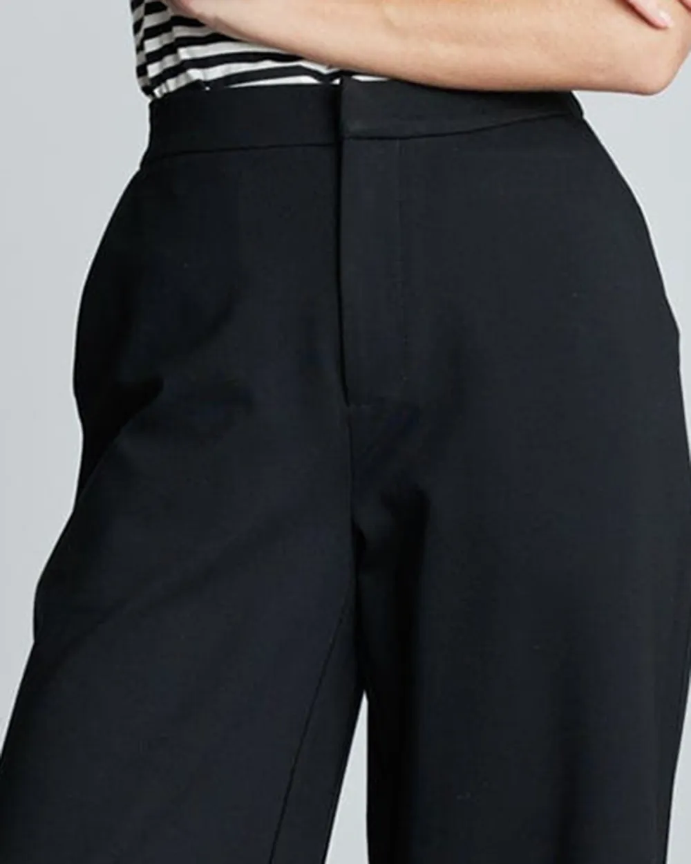 Black High Rise Wide Leg Office Pant