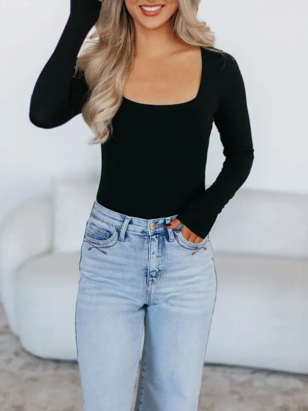 Plain Long Sleeve Bodysuit