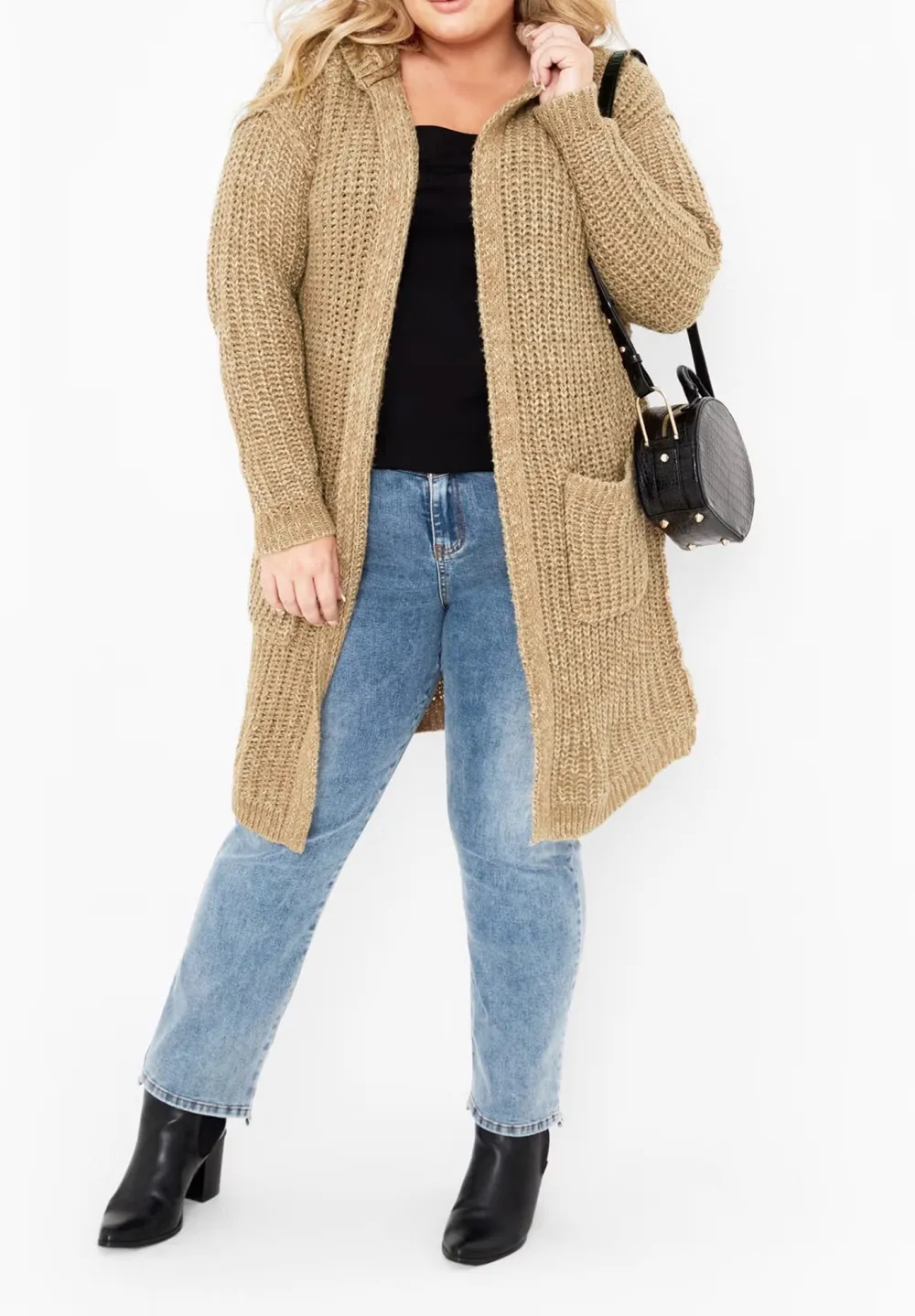 Loose Hooded Cardigan