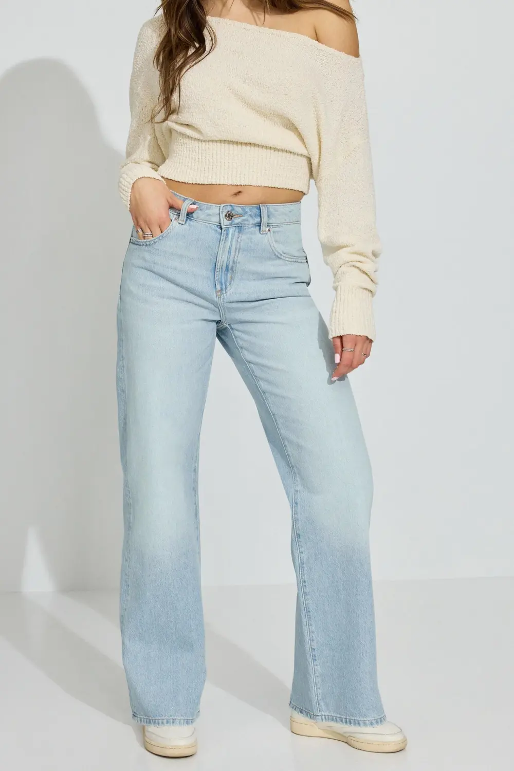 Wide Leg Light Blue Jeans