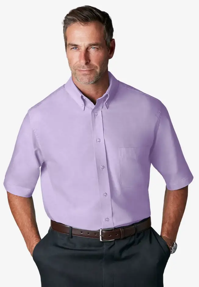 Wrinkle-Free Short-Sleeve Oxford Dress Shirt