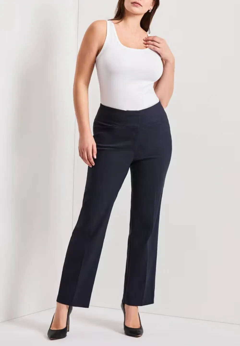 Solid Color Slanted Pocket Pants