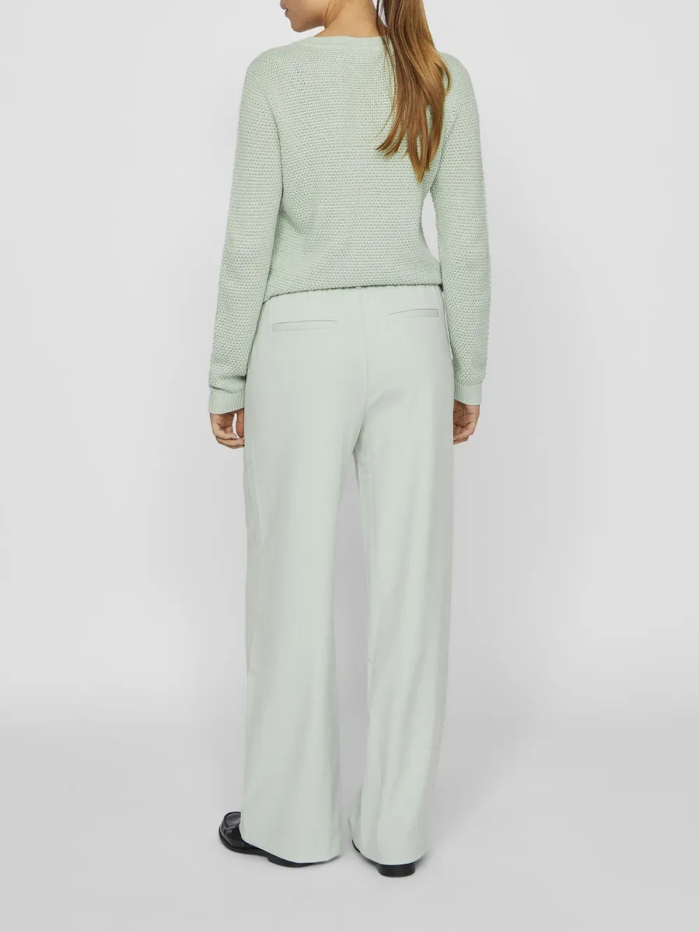 Wide Leg Pleat-Front Pants