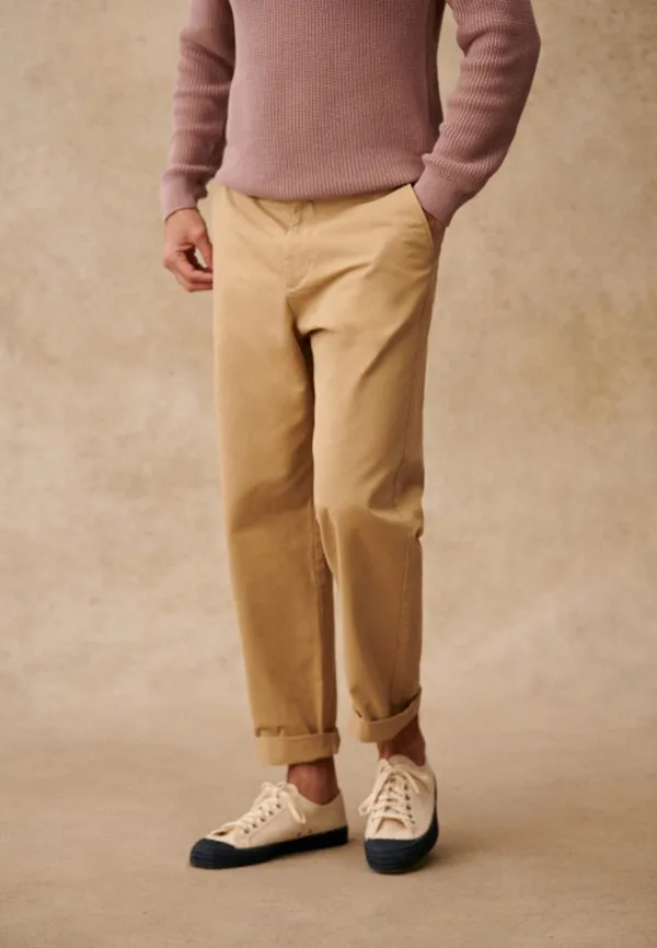 Straight Pants-Beige