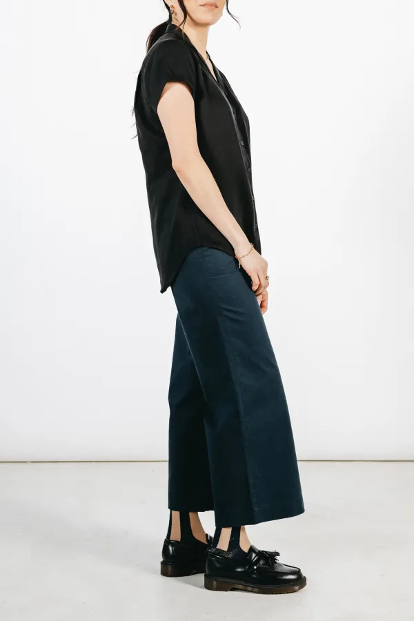 The Button Front Black Shirt