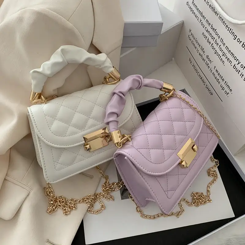 Faux Leather Chain Strap Crossbody Bag