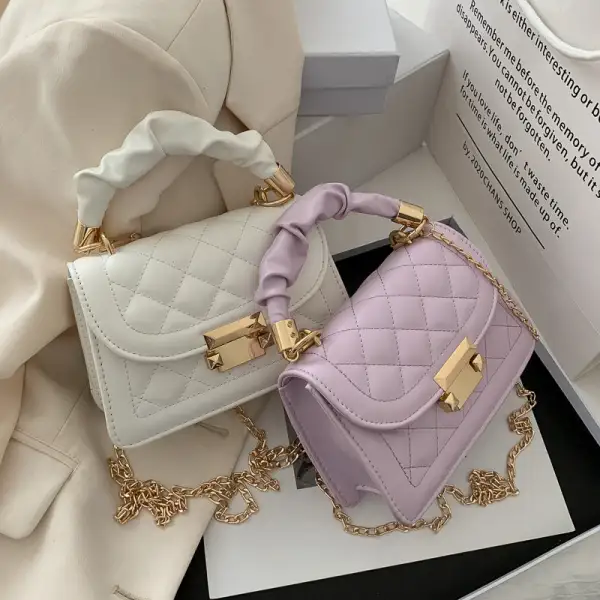 Faux Leather Chain Strap Crossbody Bag