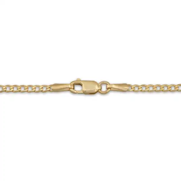 Solid Curb Chain Necklace 14K Yellow Gold 18