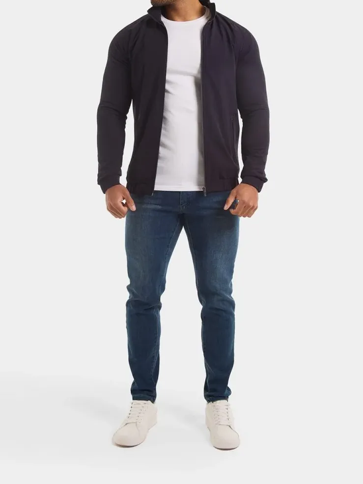 In Dark Simple Daily Leisure Soft Bomber Jacket