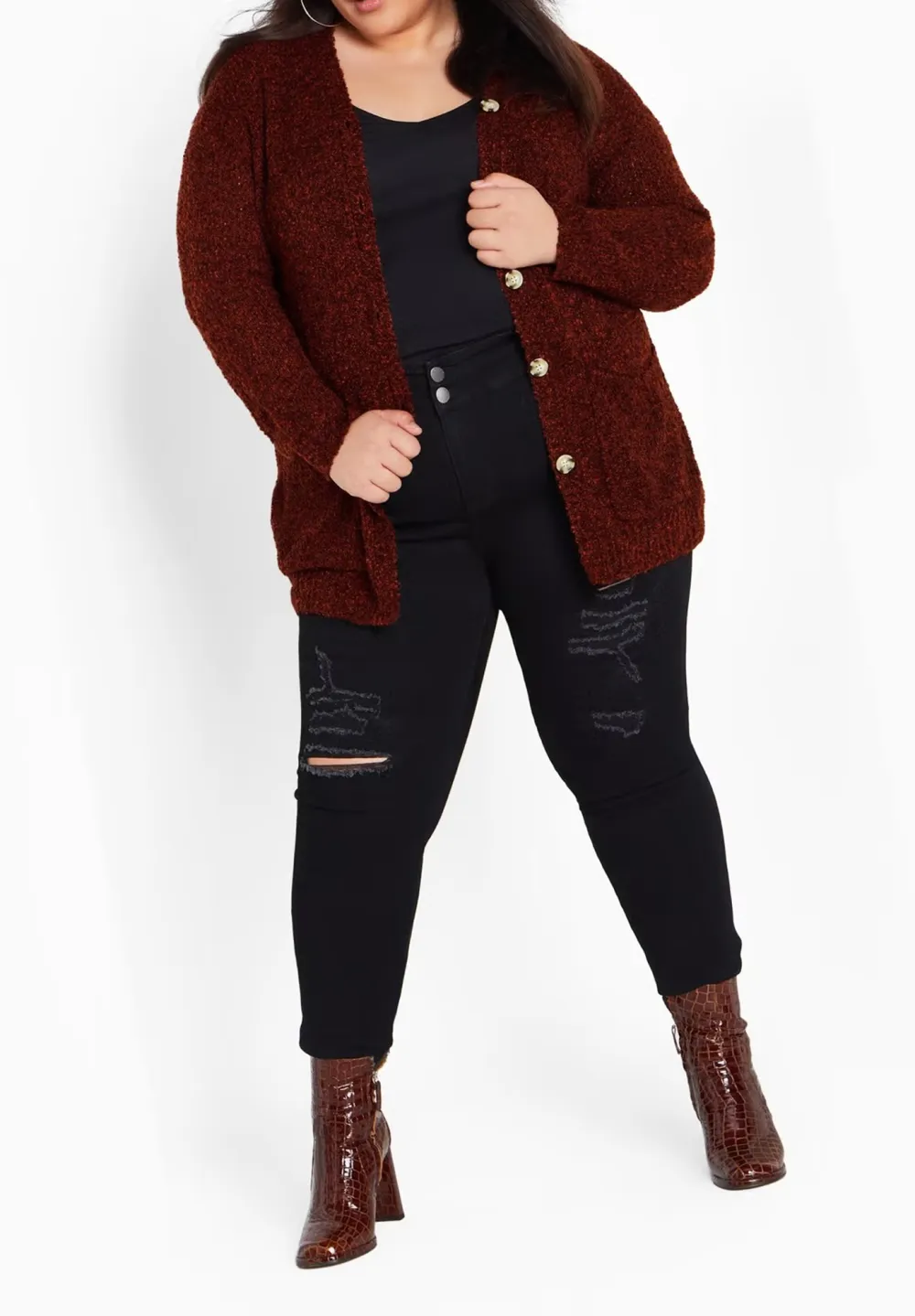 Solid Color Button Up Cardigan