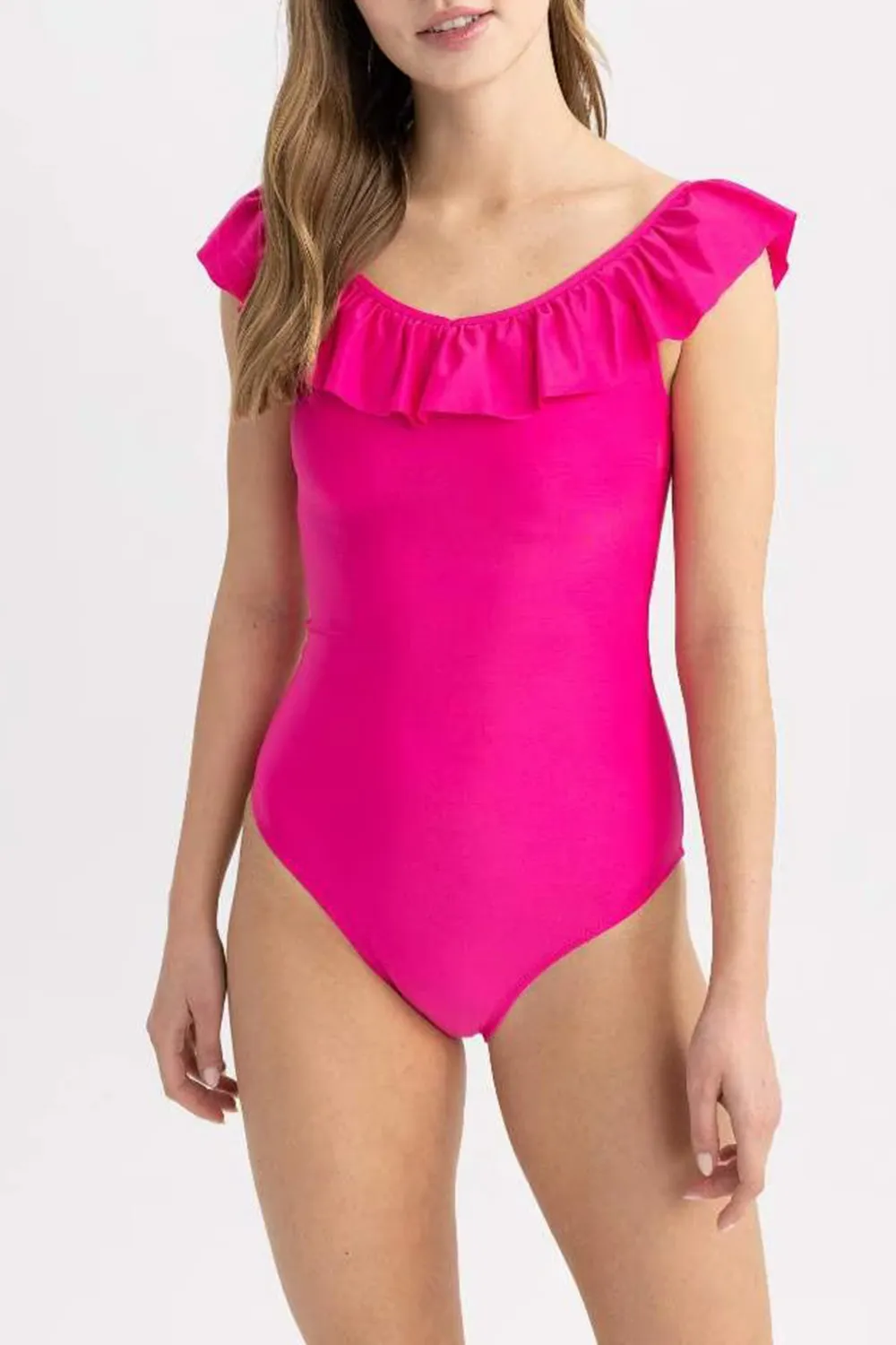 Elegant Solid One-Piece Swimsuit