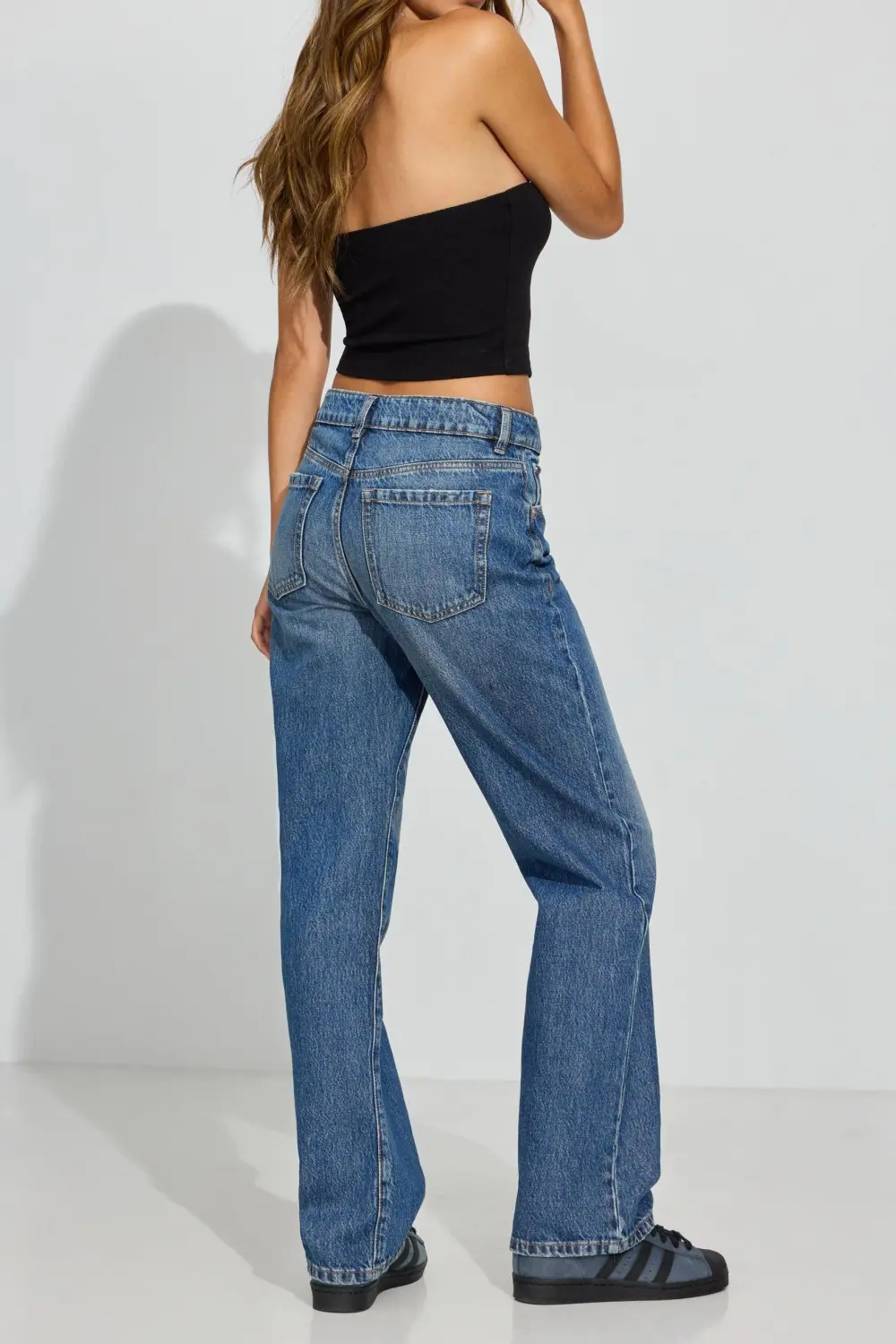 90s Style Straight Blue Jeans
