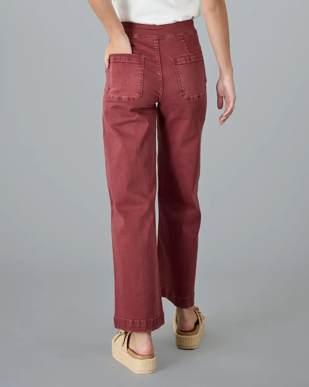 Tomato High Rise Wide Cropped Pant
