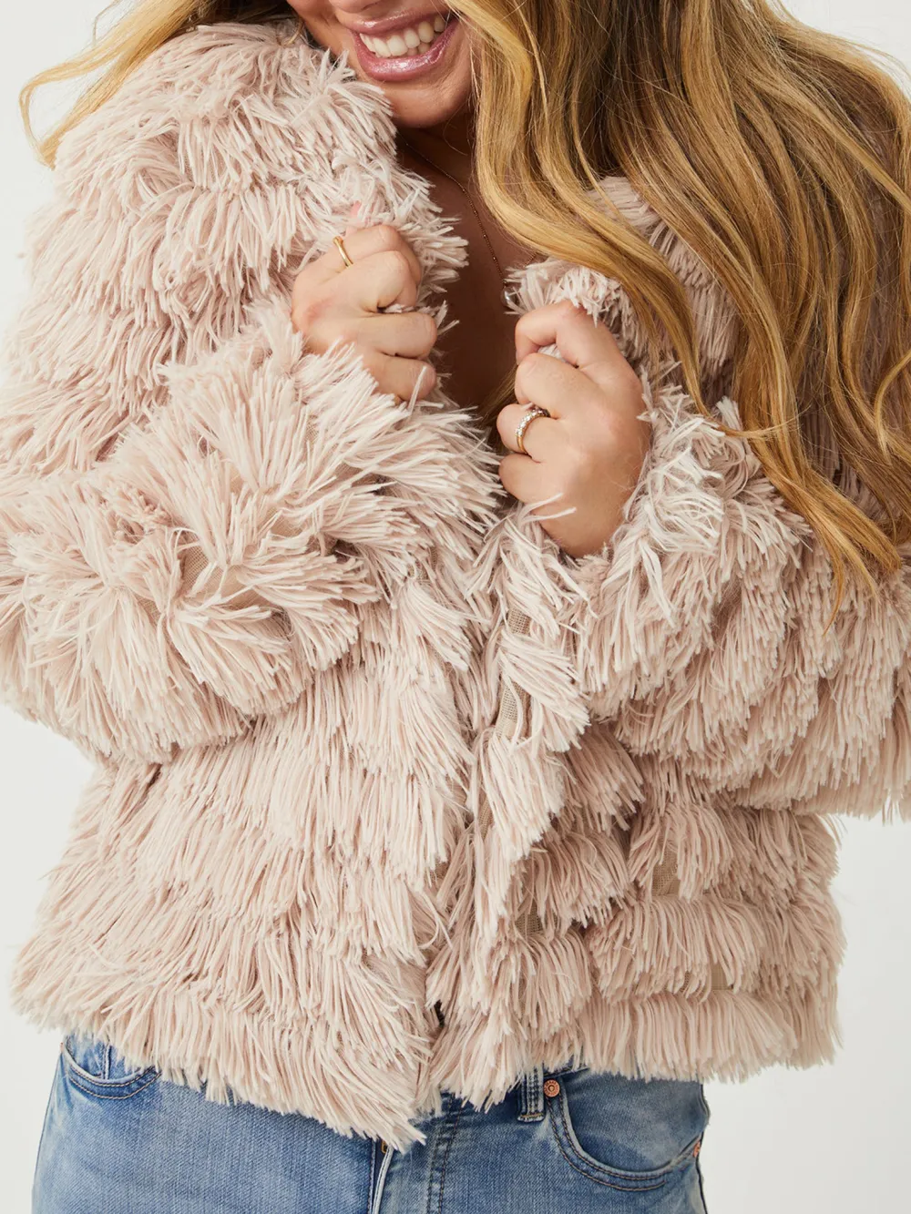 Beige Daily Long sleeves Jacket