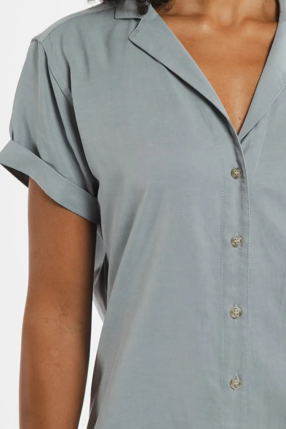 The Button Front Casual Short Sleeve