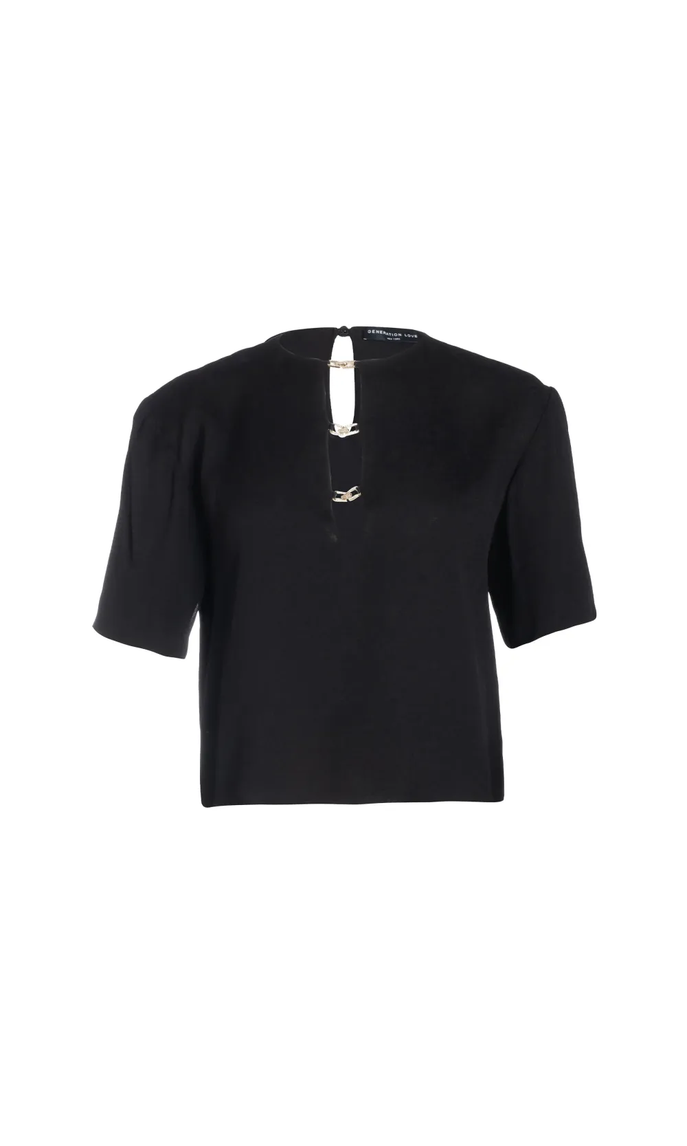 Black Casual Top With A Heavy Design