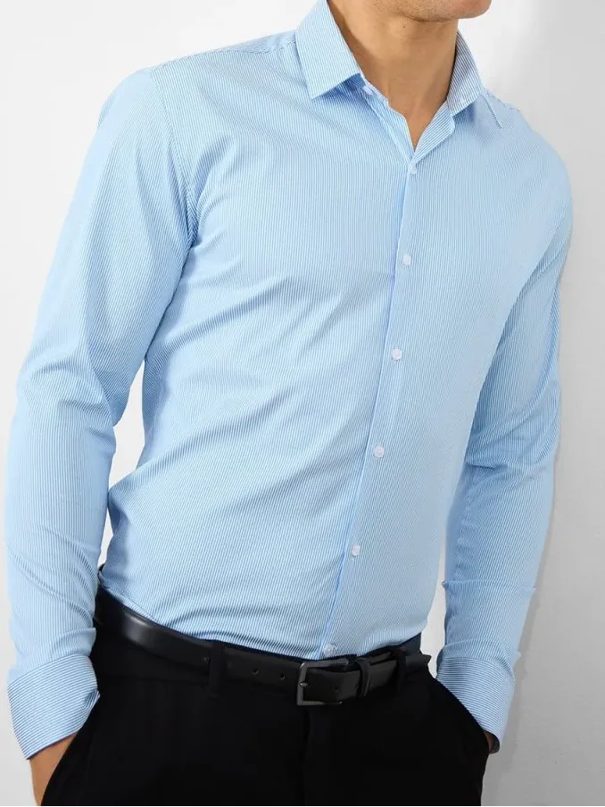 Blue Stripe Soft Comfortable Business Blouse