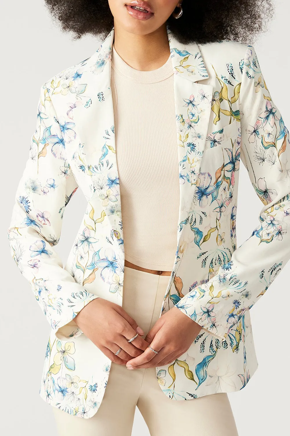 Lapel Blazer Floral
