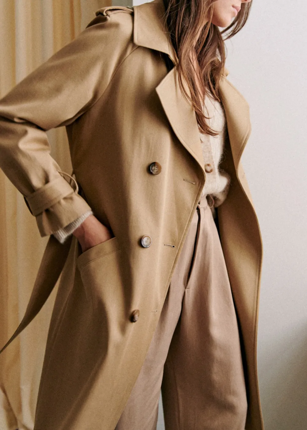 Long Belted Trench Coat