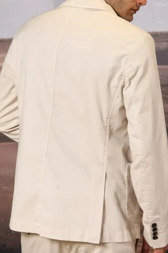Light Beige Men's Cotton Blazer