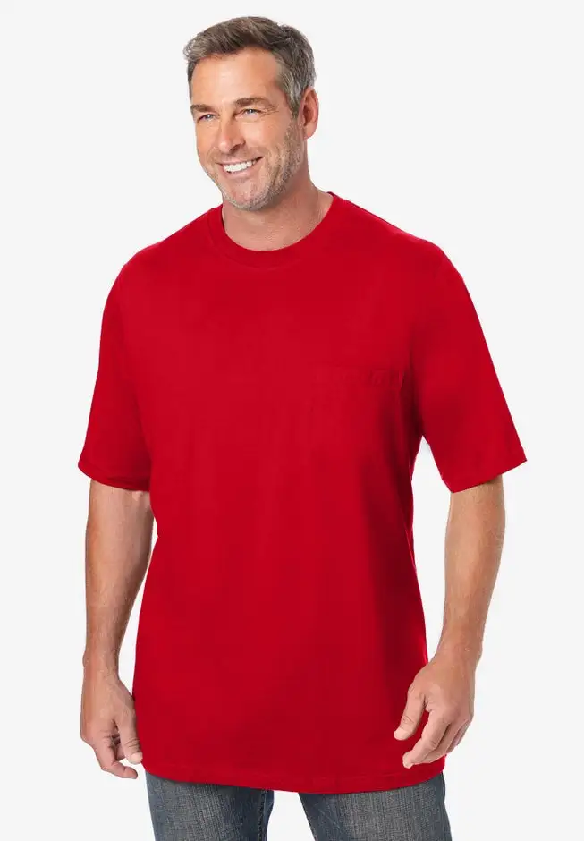 Shrink-Less Lightweight Pocket Crewneck T-Shirt