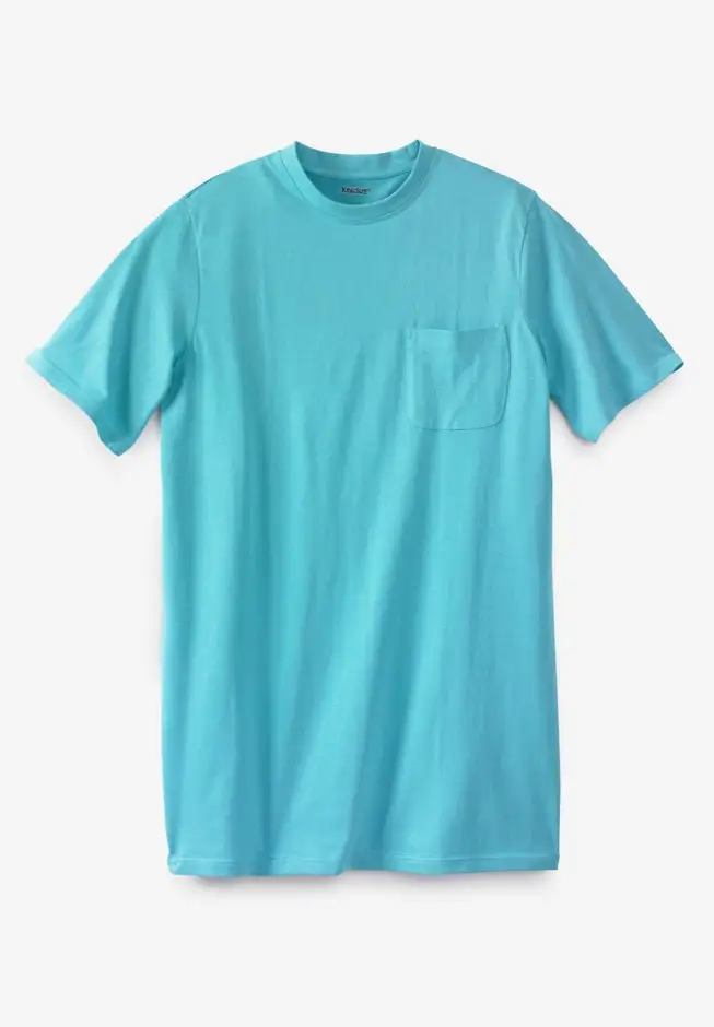 Shrink-Less Lightweight Longer-Length Crewneck Pocket T-Shirt