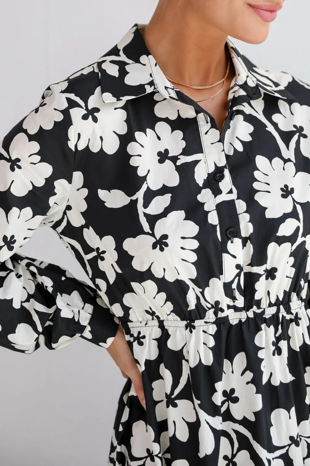 Charmed Perfection Black Floral Midi Dress