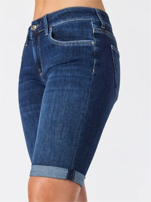 Cotton Straight Denim Shorts