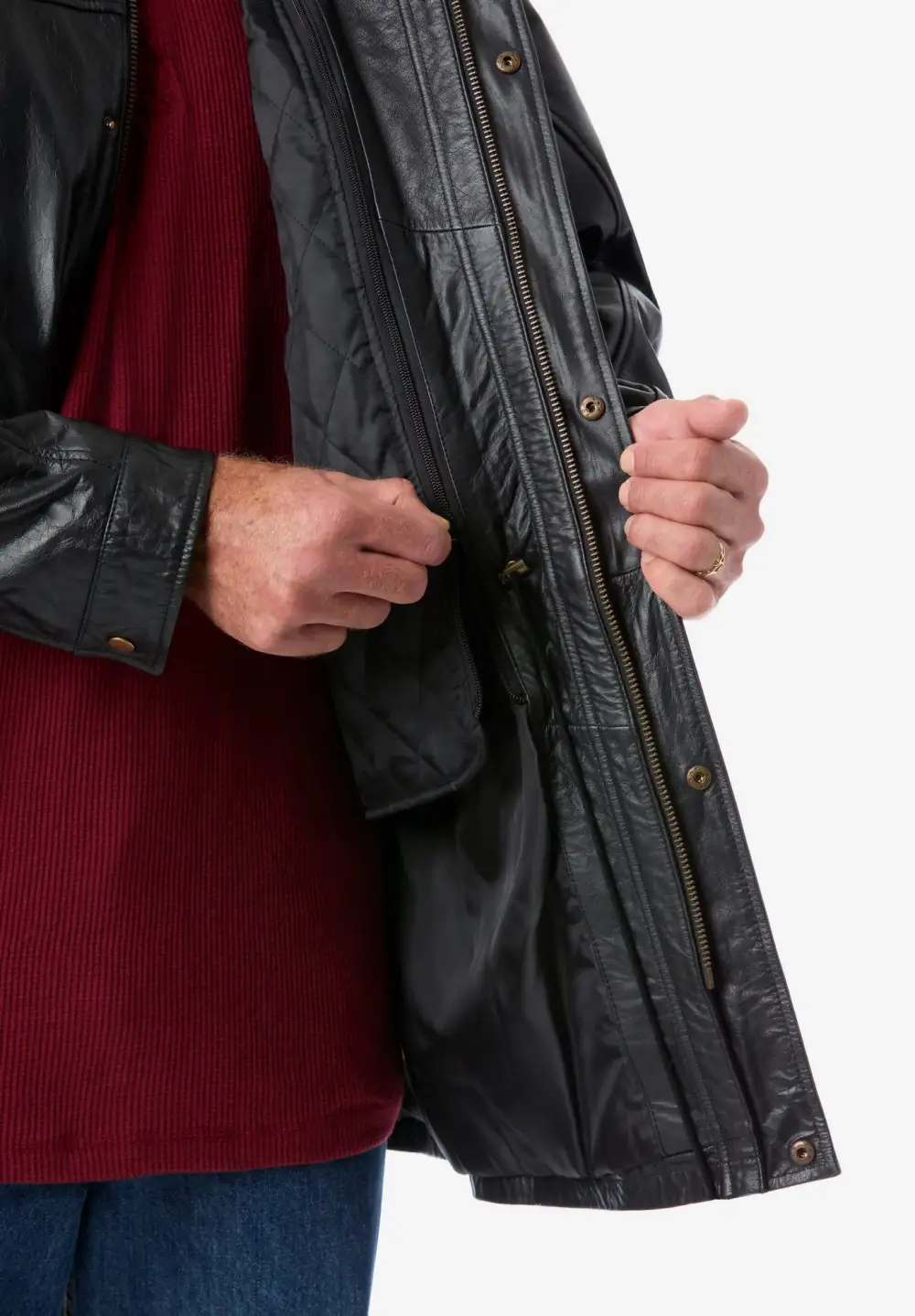 Hooded Leather Parka