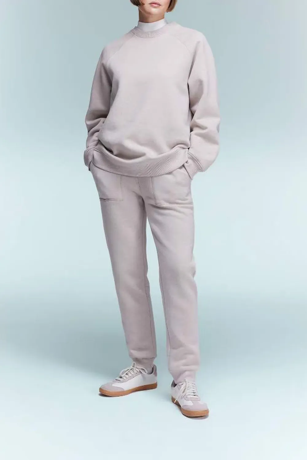 High-waisted Plain Long Pants