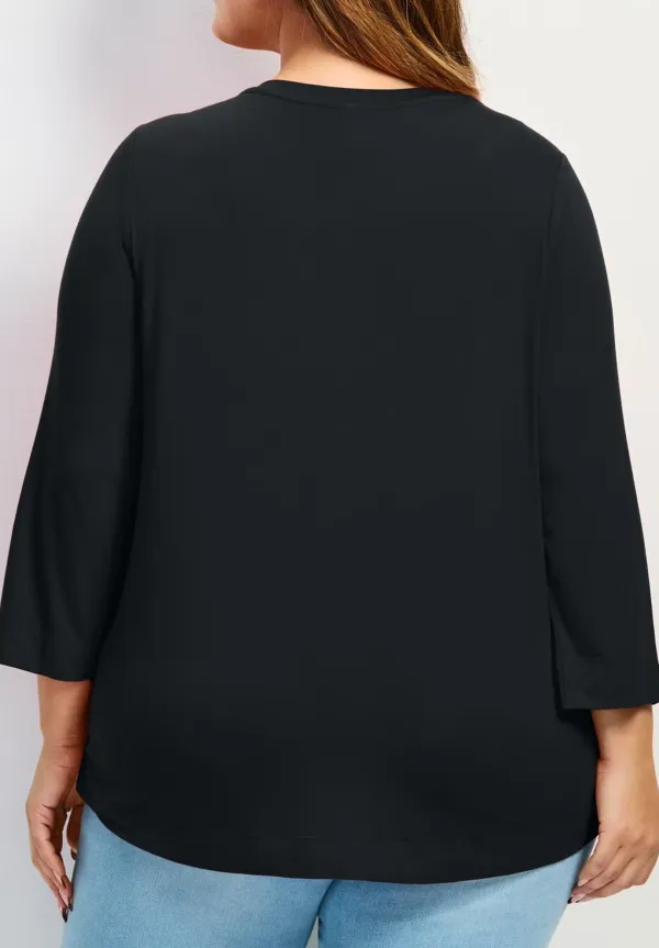 Round Neck Knitted T-Shirt