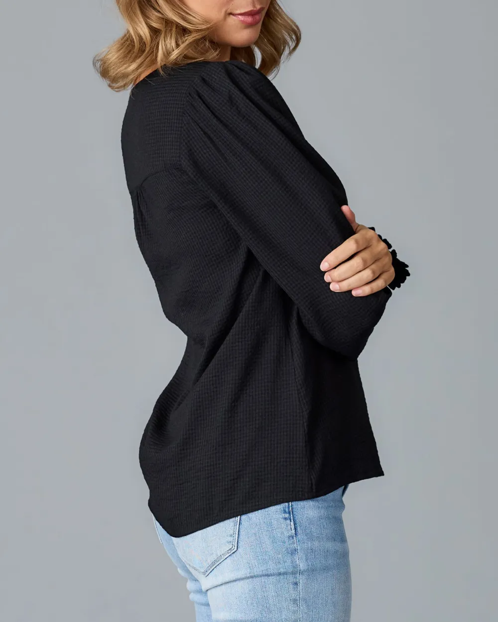 Comfortable Black Daily Blouse