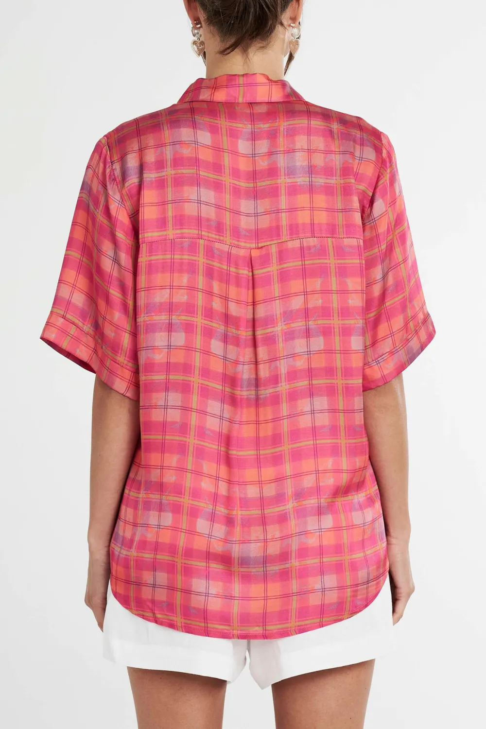 Neon All-Match Daily Plaid Short-Sleeved Shirt