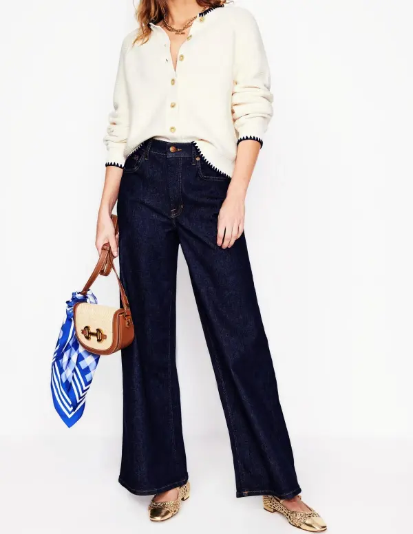 Indigo Rinse High - Rise Wide - Leg Jeans
