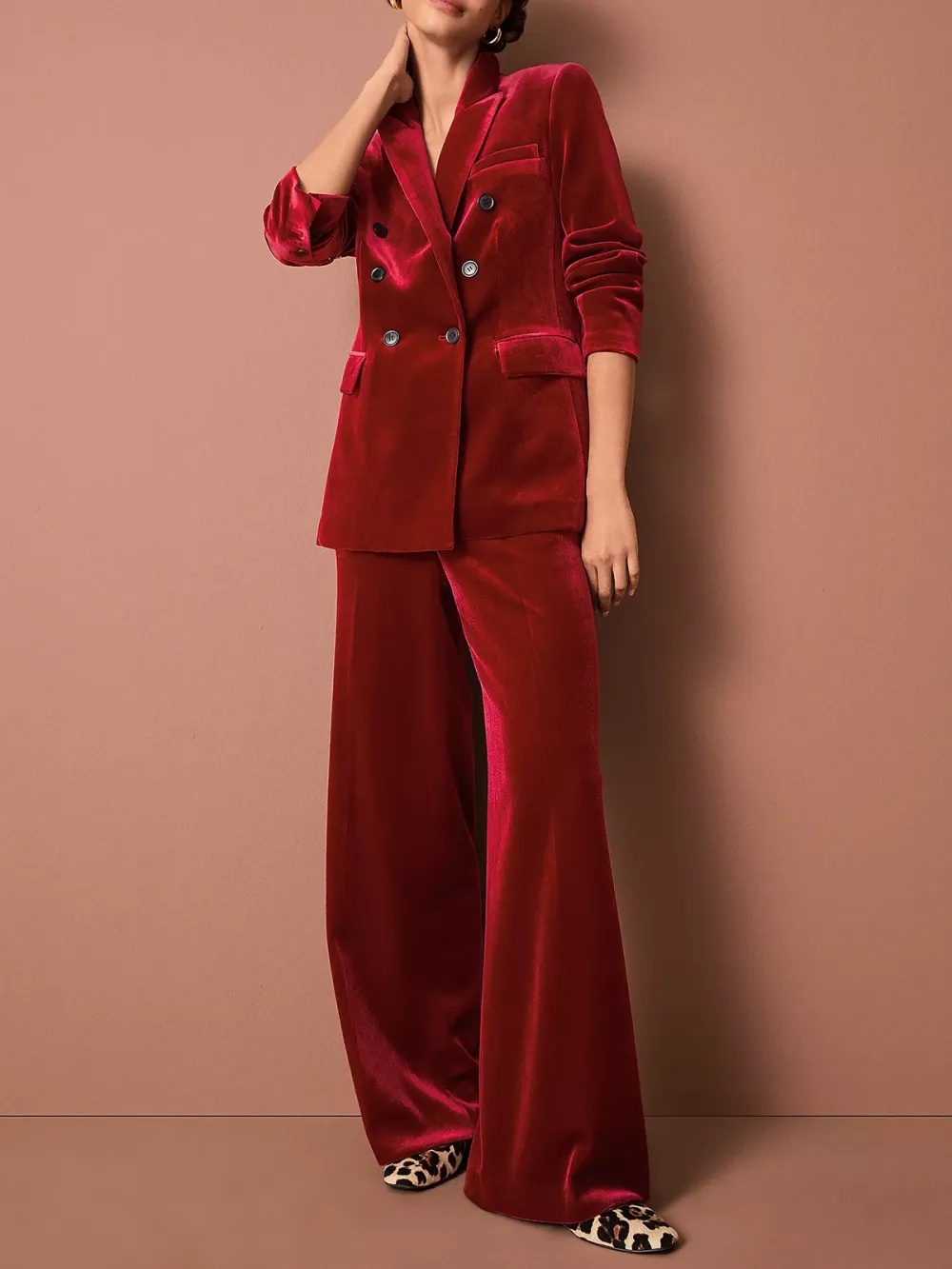 Clean Wide Leg Pants In Velvet